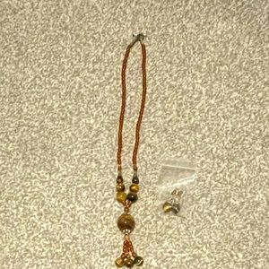 Tigers eye necklace and earring set